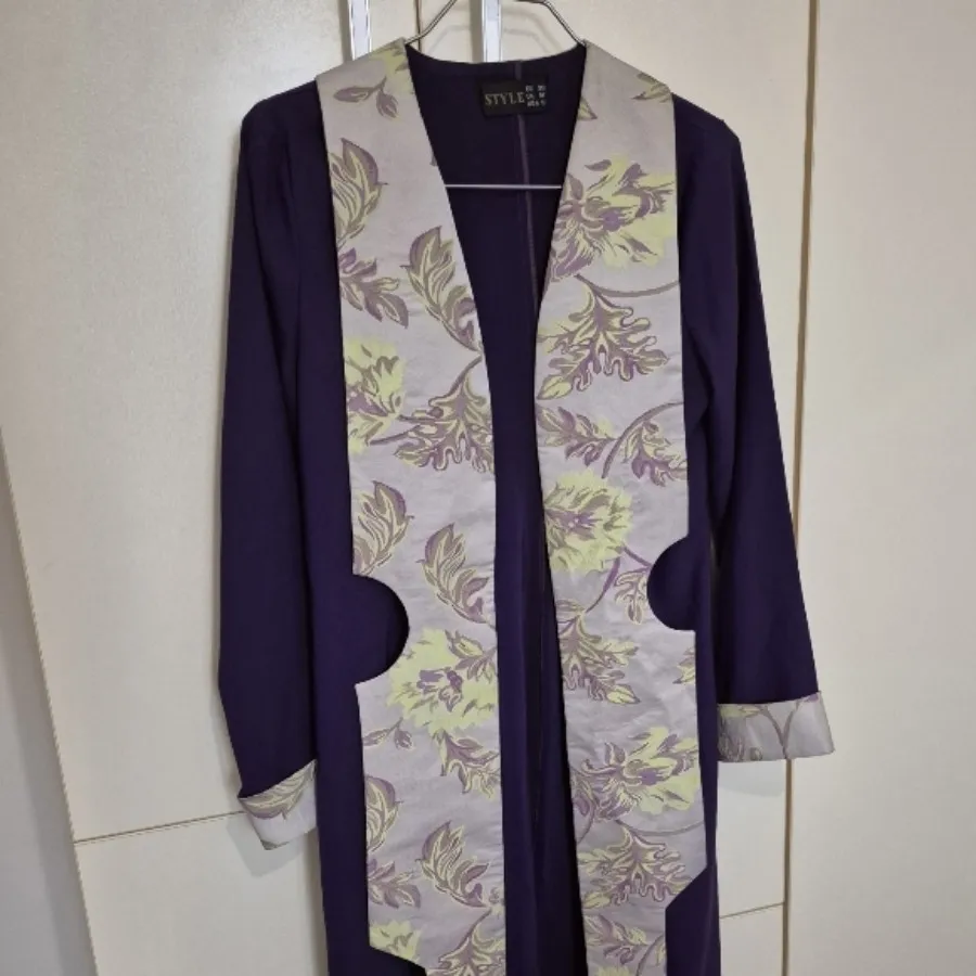 مانتوی بلند ترک بادمجونی