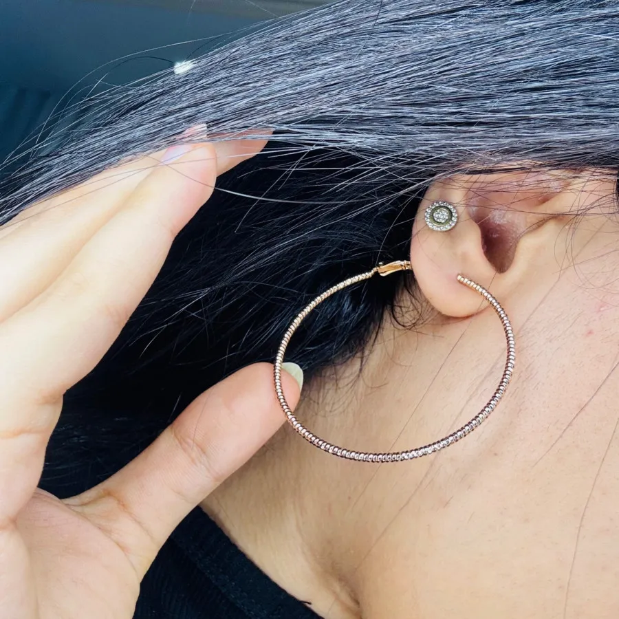 گوشواره حلقه ای رزگلد