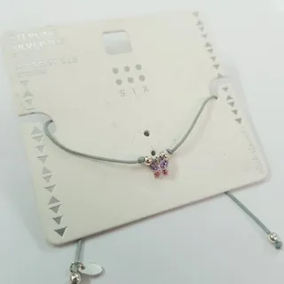 دستبند پلاک پروانه نقره