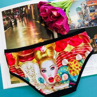 شورت جلو کریستالی پشت چاپ