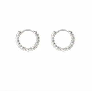 گوشواره نقره حلقه ای توپی