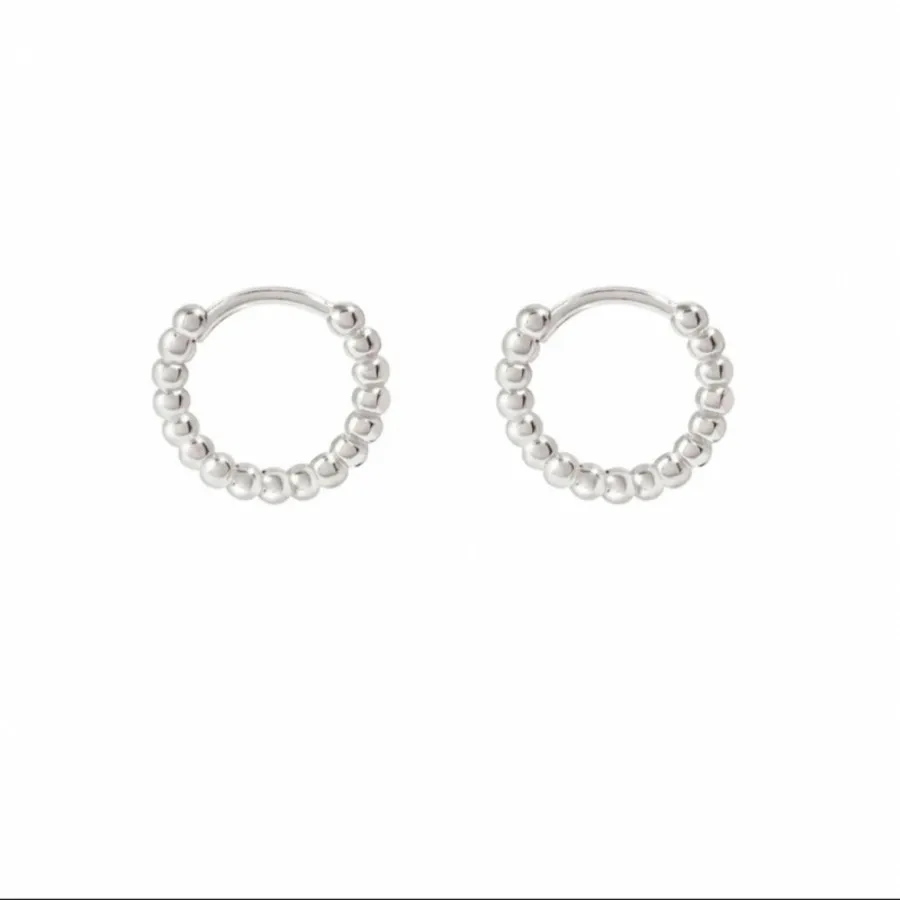 گوشواره نقره حلقه ای توپی