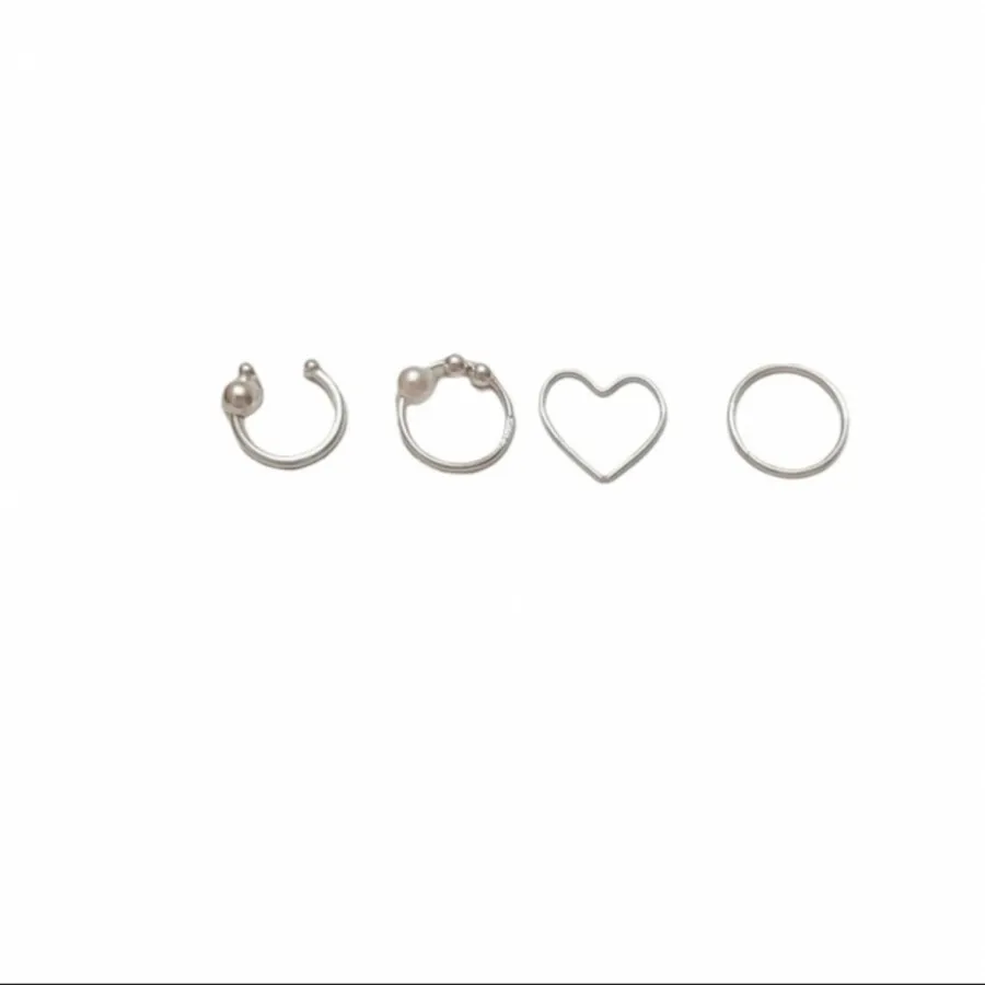 پیرسینگ نقره 4 عددی گوش