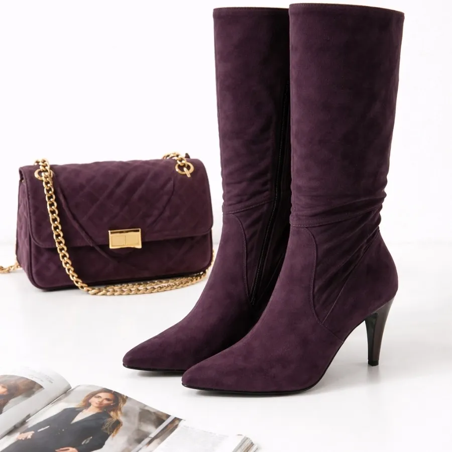 پوتین (چکمه) جیر بنفش