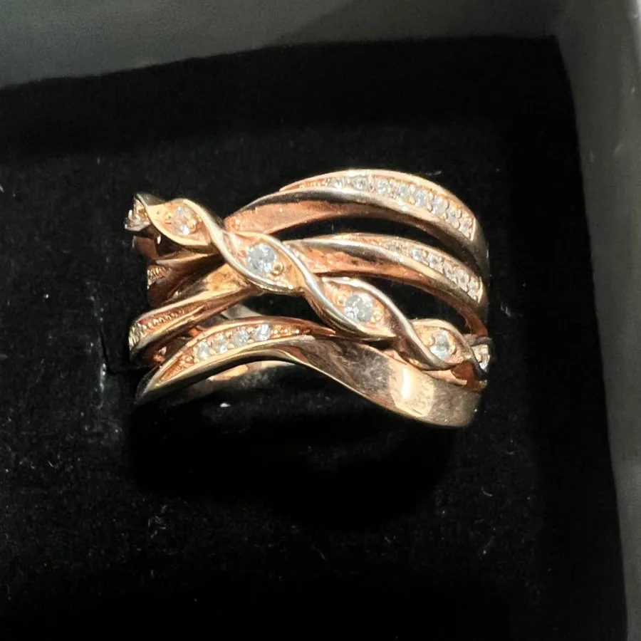 انگشتر نقره ابکاری رز گلد