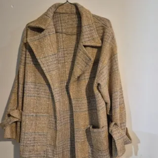 کت‌بافت کوتاه چارخونه زرد