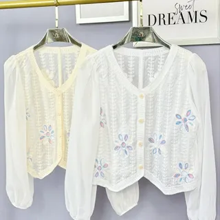 کراپ قلاب بافی آستین حریر