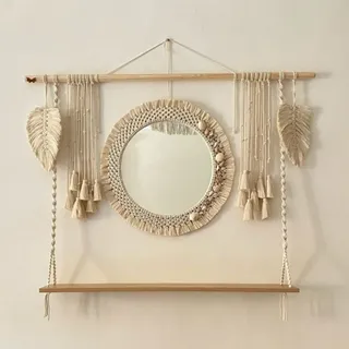 شلف و آینه مکرومه بافی