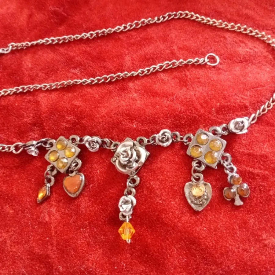 گردنبند فلزی گل رز