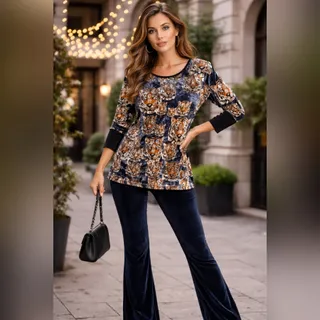 بلوز مخمل پلنگی