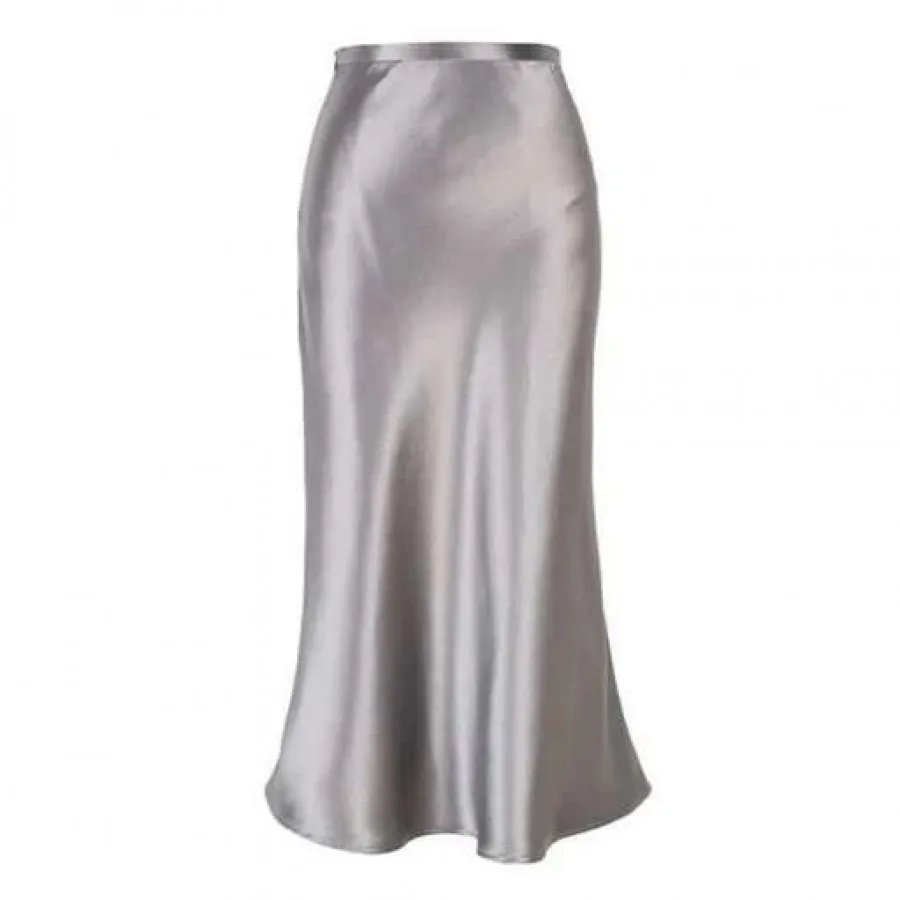 دامن ساتن بلند ساده مجلسی