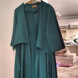 مانتو عبایی سبز کله غازی