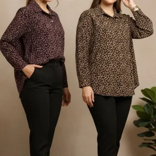 شومیز مانتویی پلنگی