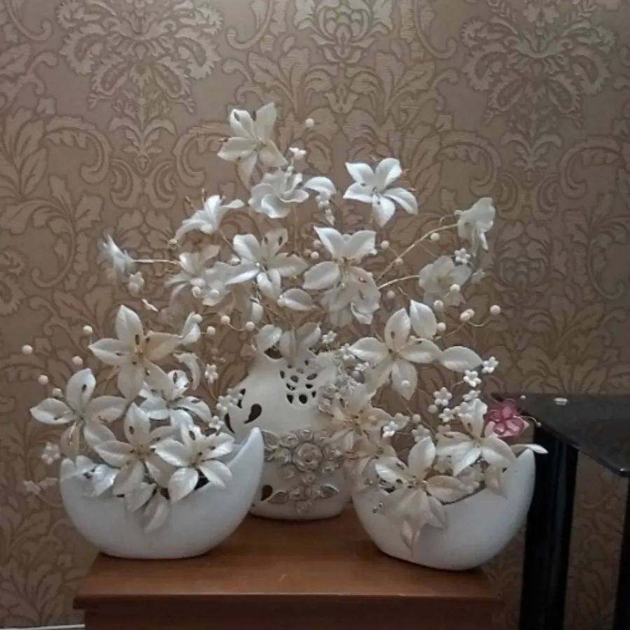 گلهای کریستالی با گلدان