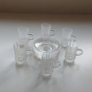 استکان و نعلبکی کریستال