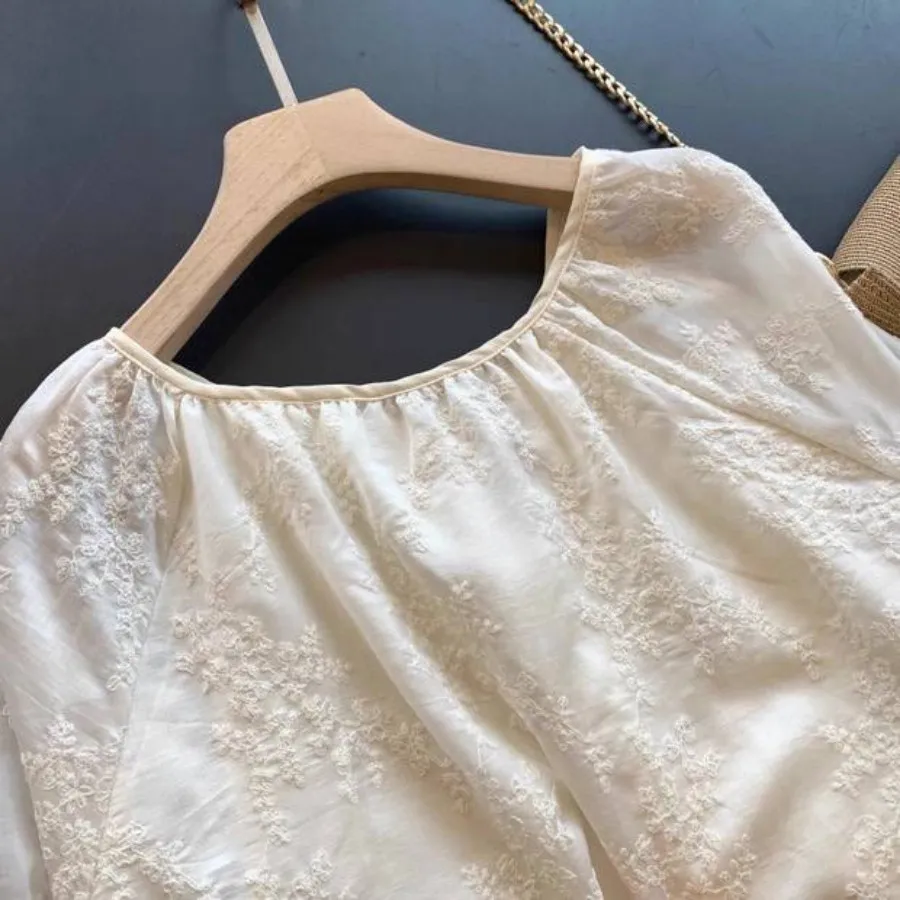 ست کراپ وشورتک خامه دوزی