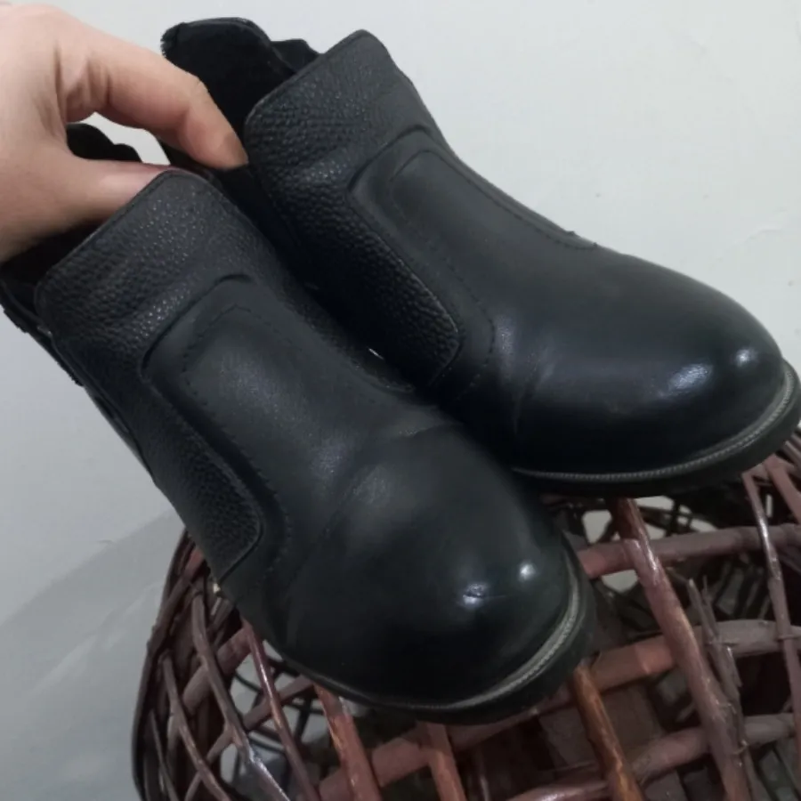 کفش نیم بوت چرم مشکی