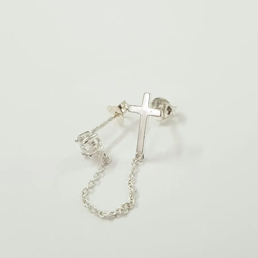 گوشواره نقره 925 زنجیردار