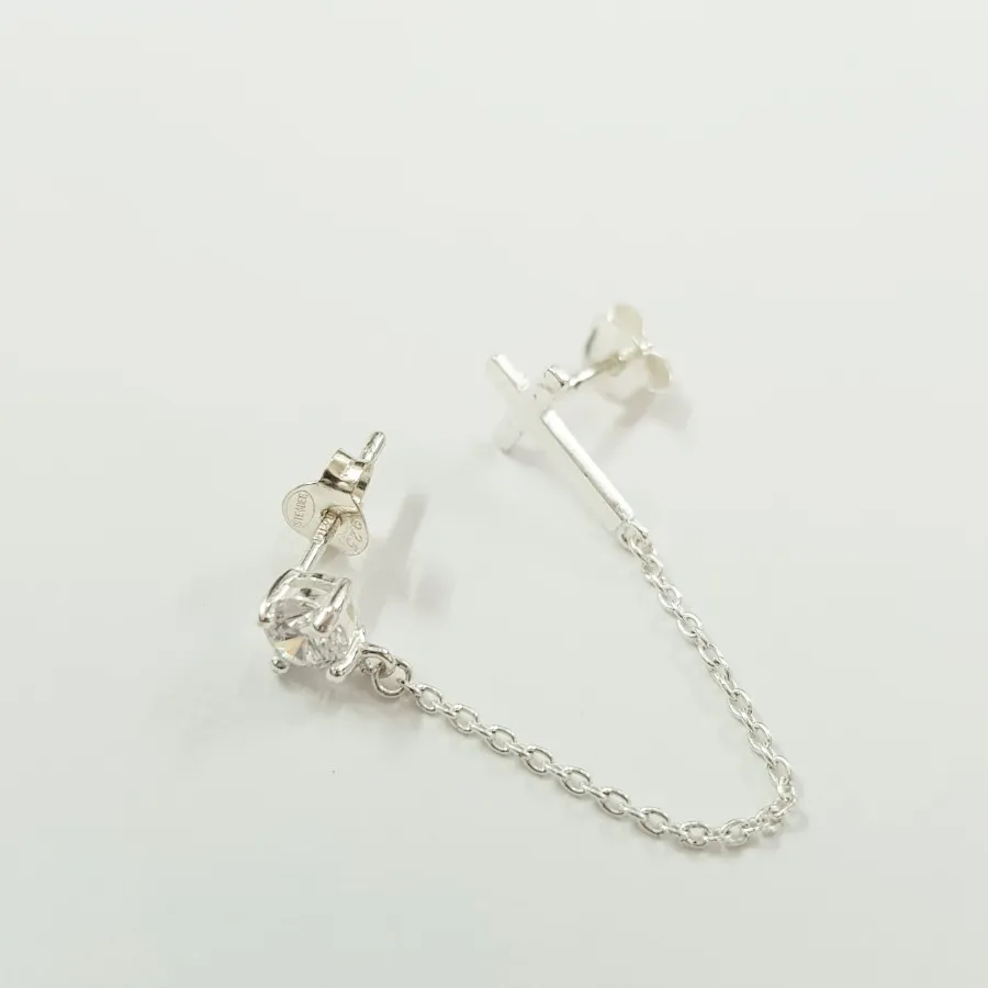 گوشواره نقره 925 زنجیردار