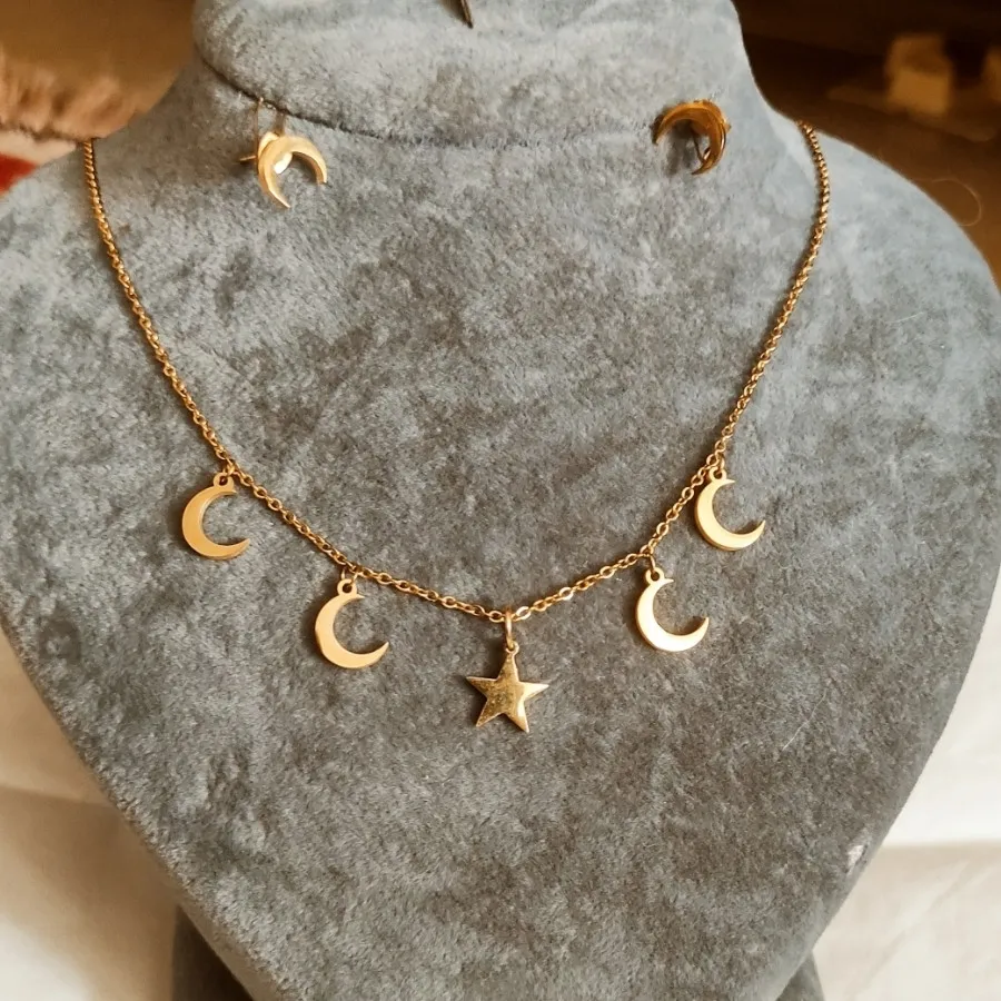 نیم ست ماه وستاره کپی طلا