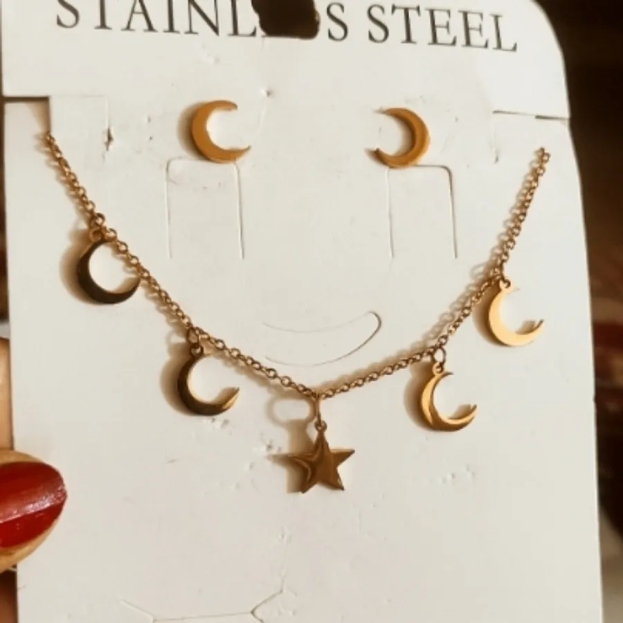 نیم ست ماه وستاره کپی طلا