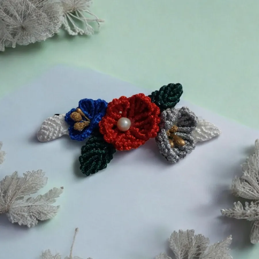 کلیپس مو گل مکرومه