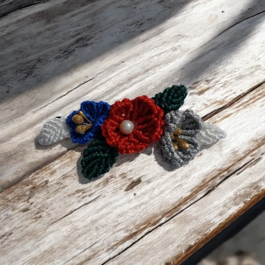 کلیپس مو گل مکرومه