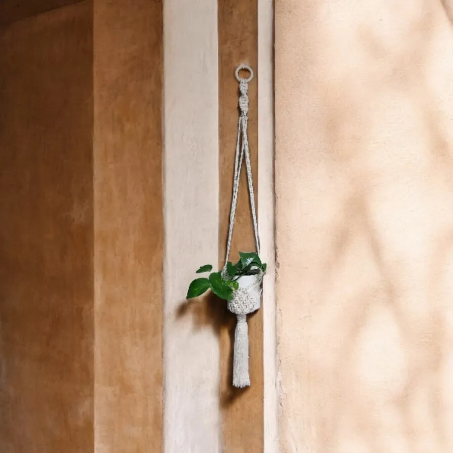 آویز گلدان مکرومه