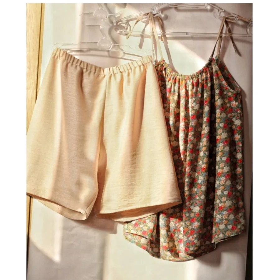 تاپ و شلوارک راحتی نخی