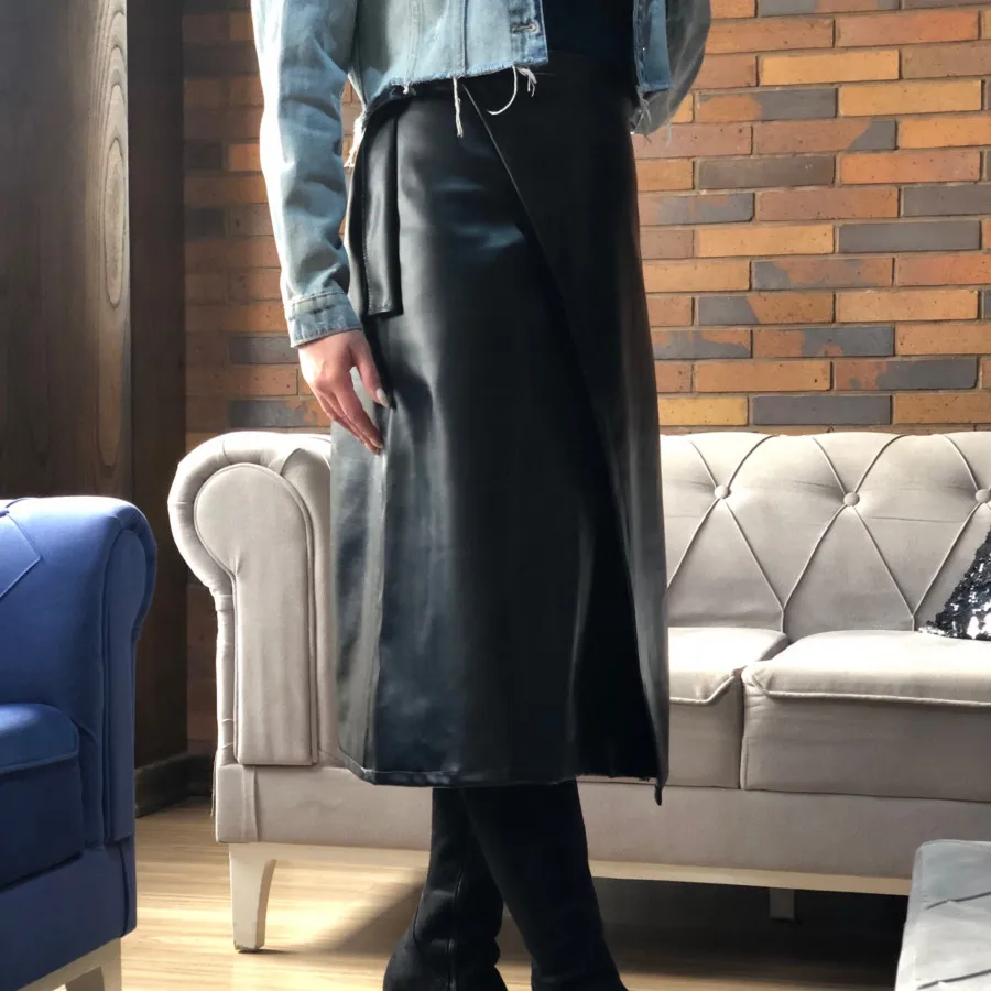 دامن چرم مصنوعی مدل لنگی