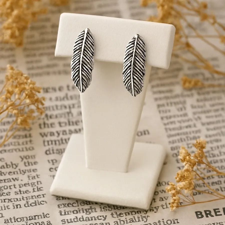 گوشواره طرح برگ ظریف