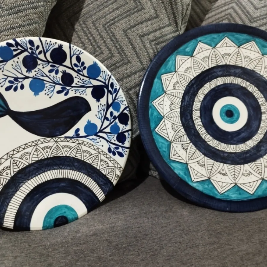 یک جفت دیوار کوب سفالی