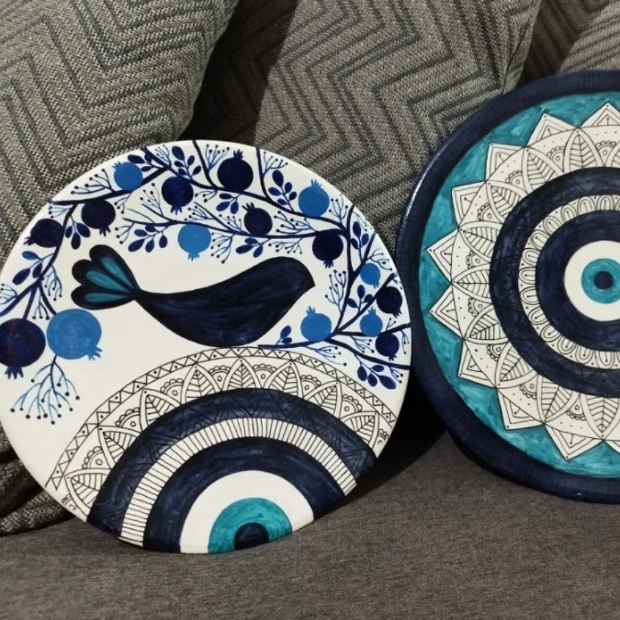 یک جفت دیوار کوب سفالی