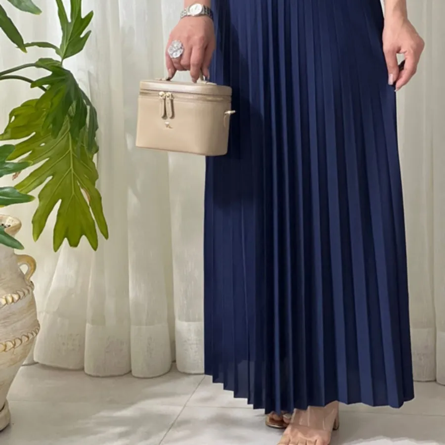 دامن پلیسه سرمه ای فری