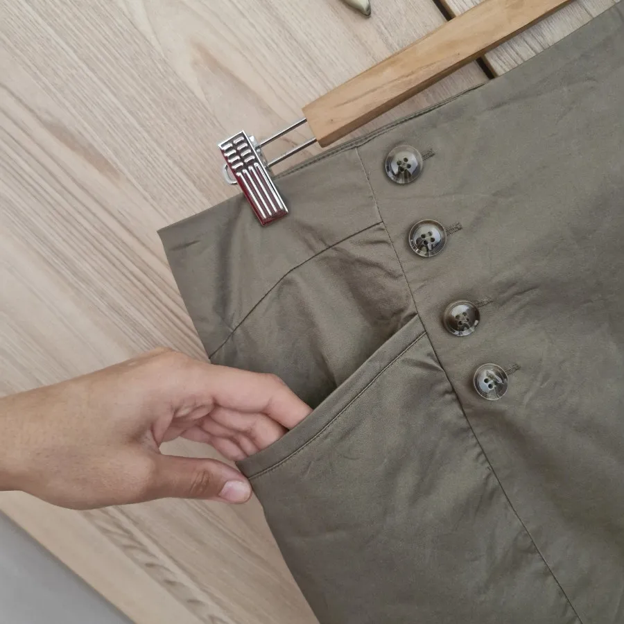 دامن کتان یشمی برند H&M