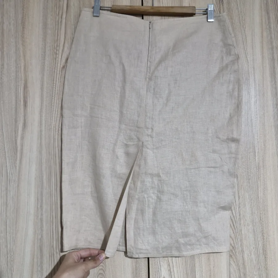 دامن لینن کرمی برند ترک