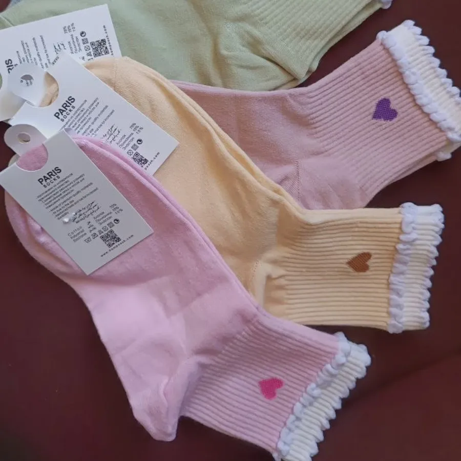 جوراب ساق کوتاه بغل قلب