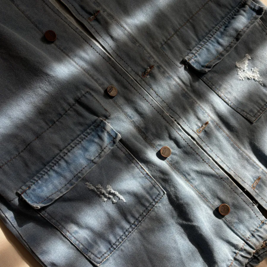 مانتو جین کلاهدار