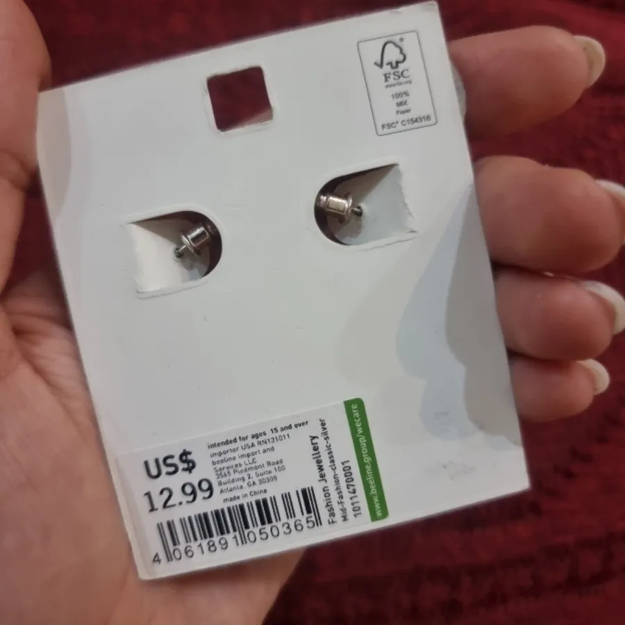 گوشواره صورتی ظریف