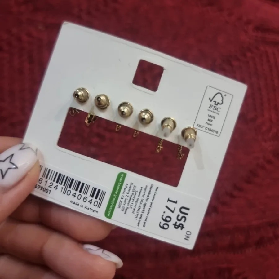 گوشواره پکی روکش آب طلا