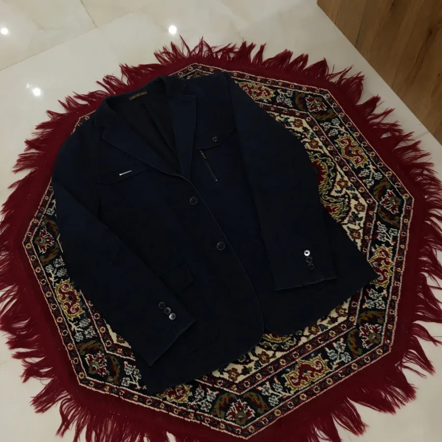 کت تک مردانه کتان سرمه ای