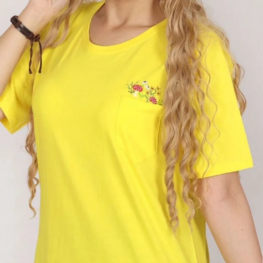 تیشرت گلدوزی جیب دار