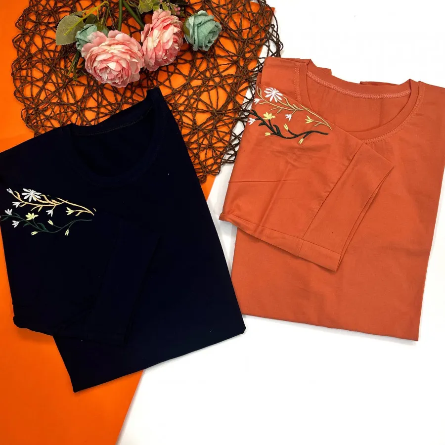 تیشرت گلدوزی نخ پنبه