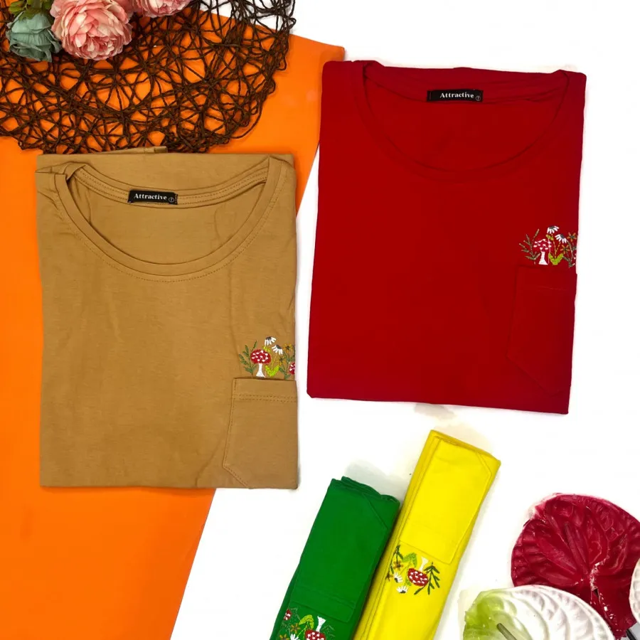 تیشرت گلدوزی نخ پنبه