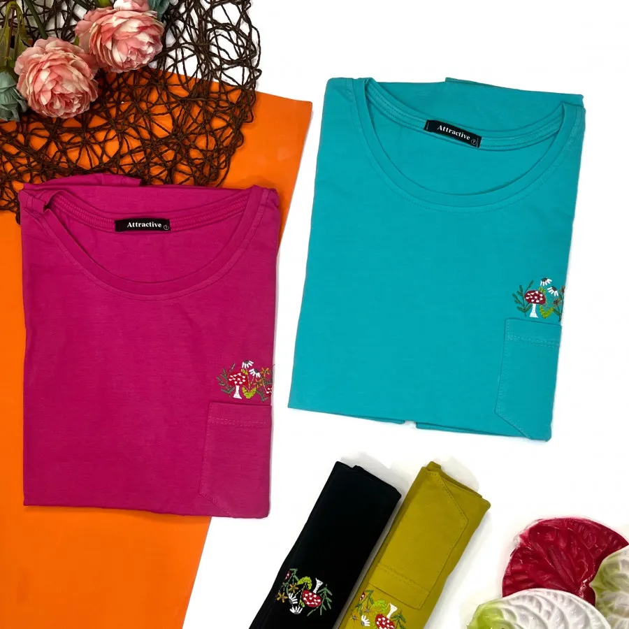 تیشرت گلدوزی نخ پنبه