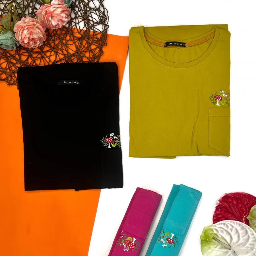 تیشرت گلدوزی نخ پنبه