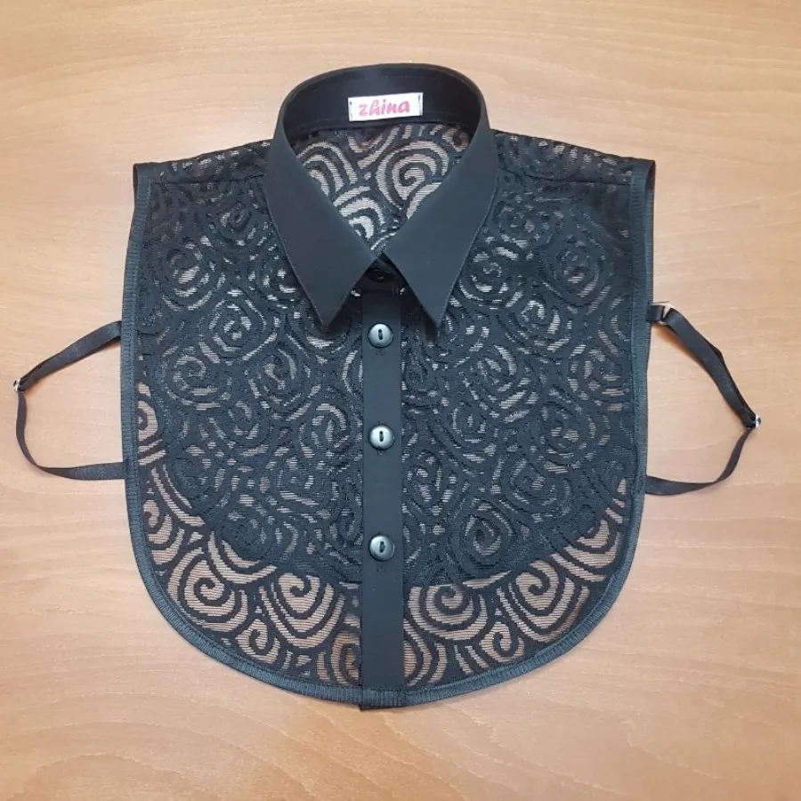 یقه تزیینی ساده و توری