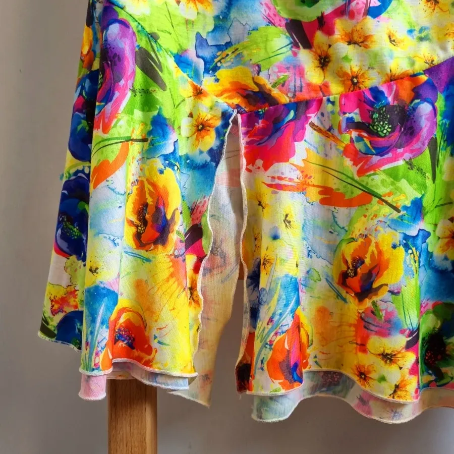 دامن بلند گلگلی آبرنگی