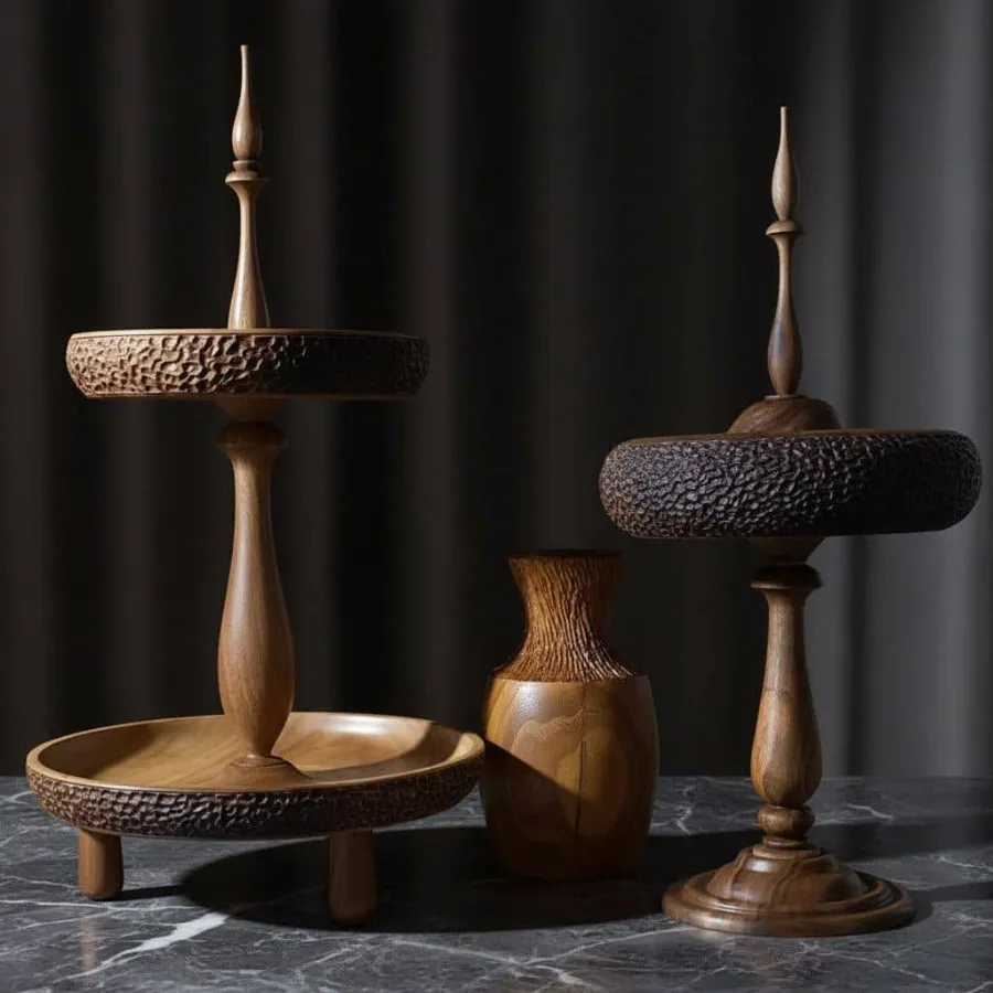 ظروف دست‌ساز چوبی