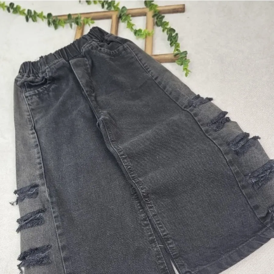 شلوار جین شافل بغل زاپدار